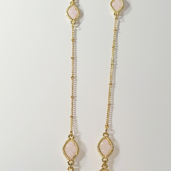 NWT-AMRITA SINGH-LIGHT PINK CRYSTALS AND GOLD NECKLACE - Picture 3 of 8